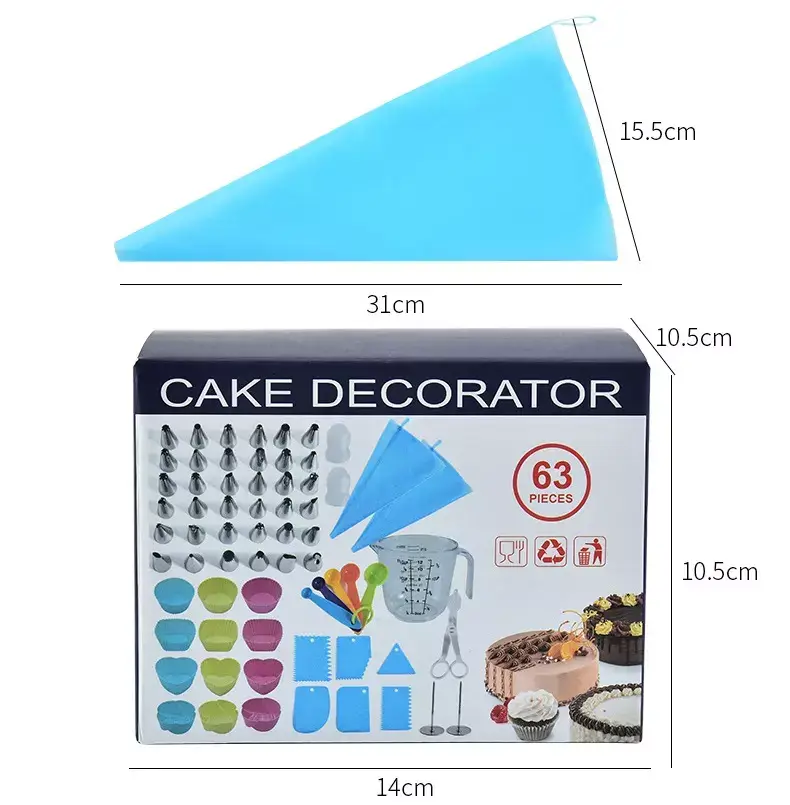 Набор кондитерских инструментов для приготовления и декорирования тортов Amiro Cake Set ACS-063 (63 предмета) - фото