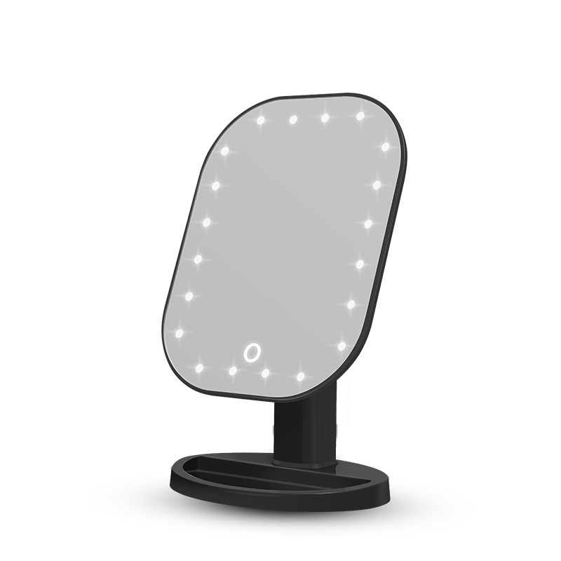 Настольное зеркало для макияжа с подсветкой TD-002 черного цвета