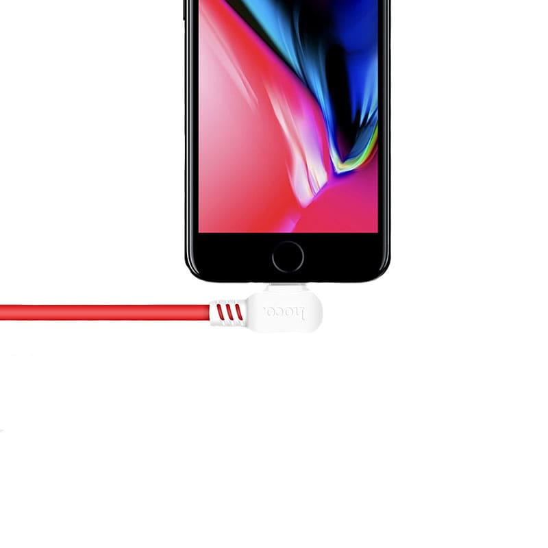 Кабель USB Lightning для Apple Hoco X19 1.2.метра 2.4A красно-белый - фото2