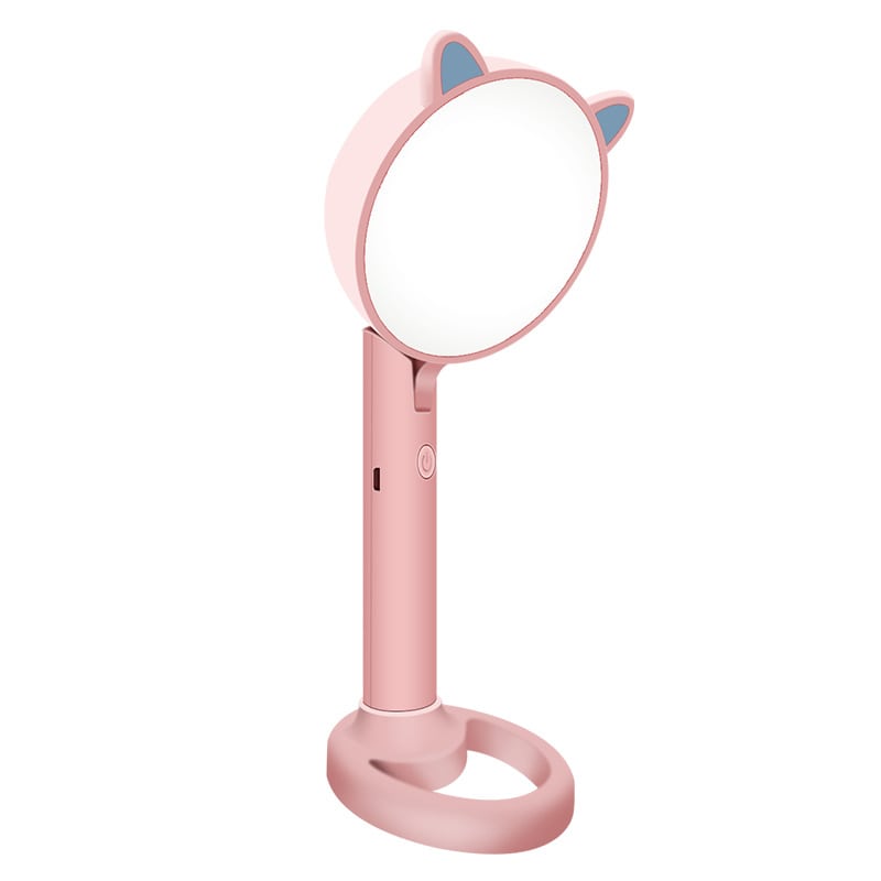 Настольная лампа с зеркалом и ночником ShineMirror TD-026 розового цвета - фото3