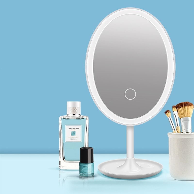 Настольное зеркало для макияжа с подсветкой ShineMirror TD-015 белого цвета - фото5