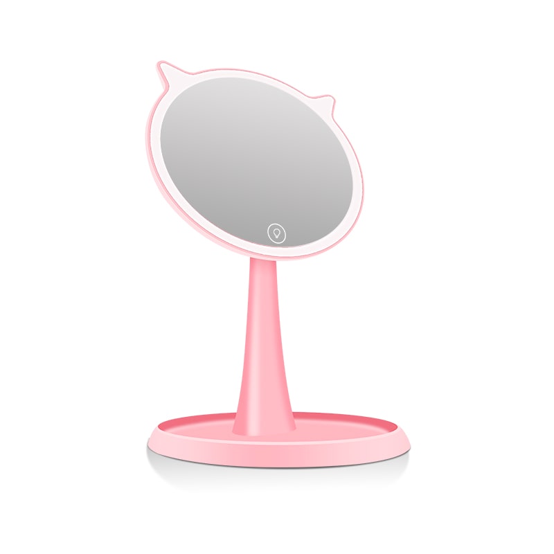 Настольное зеркало для макияжа с подсветкой ShineMirror TD-08 розового цвета - фото3