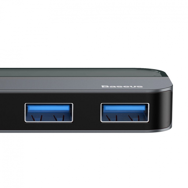 USB Hub Baseus Transparent Series Type-C to Type-C*2 + USB3.0*2 + HDMI 4K Серый (CAHUB-TD0G) - фото4
