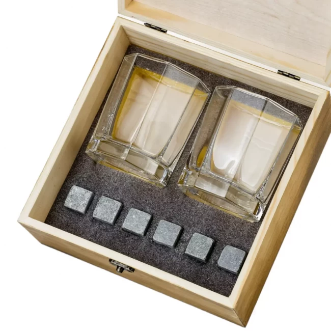 Подарочный набор для виски в деревянной шкатулке с камнями AmiroTrend ABW-101 - фото5