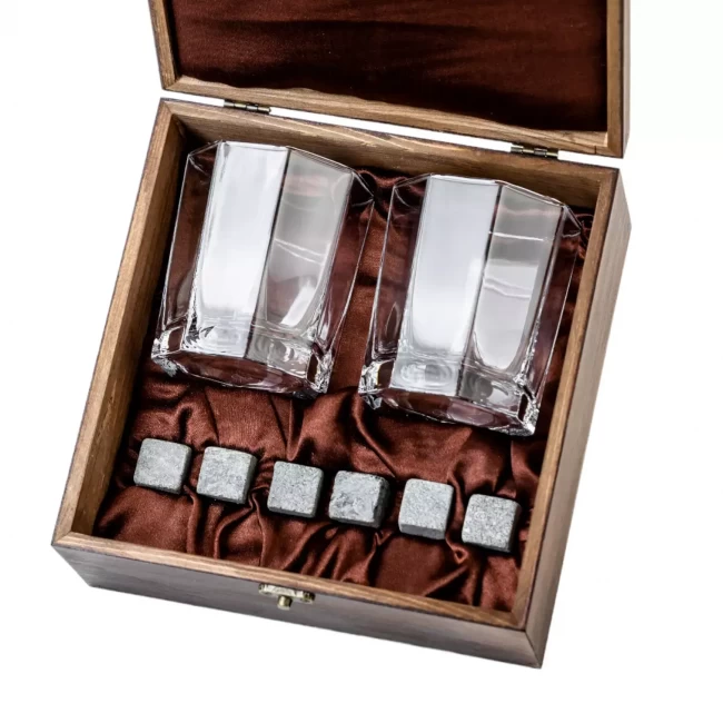 Подарочный набор для виски в деревянной шкатулке с камнями AmiroTrend ABW-104 - фото4