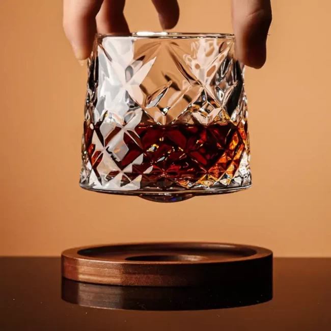 Подарочный набор с камнями для виски в деревянной шкатулке (вращающиеся стаканы с деревянной подставкой) AmiroTrend ABW-303W - фото9