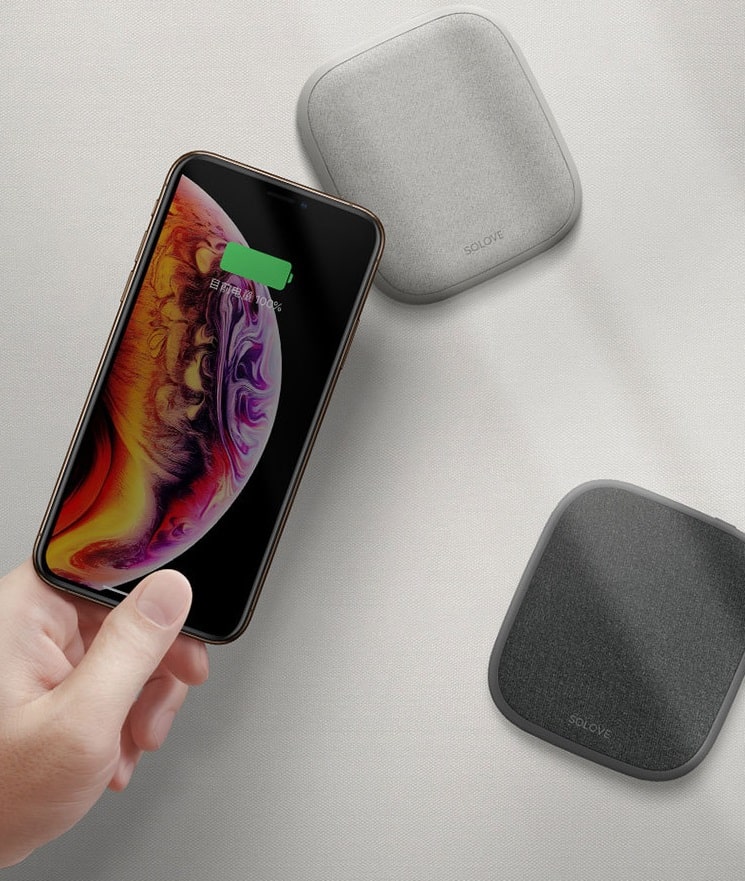 Внешний аккумулятор с беспроводной зарядкой Xiaomi Solove Wireless Charging Treasure W5 10000mAh серый Внешний аккумулятор с беспроводной зарядкой Xiaomi Solove Wireless Charging Treasure W5 10000mAh серый