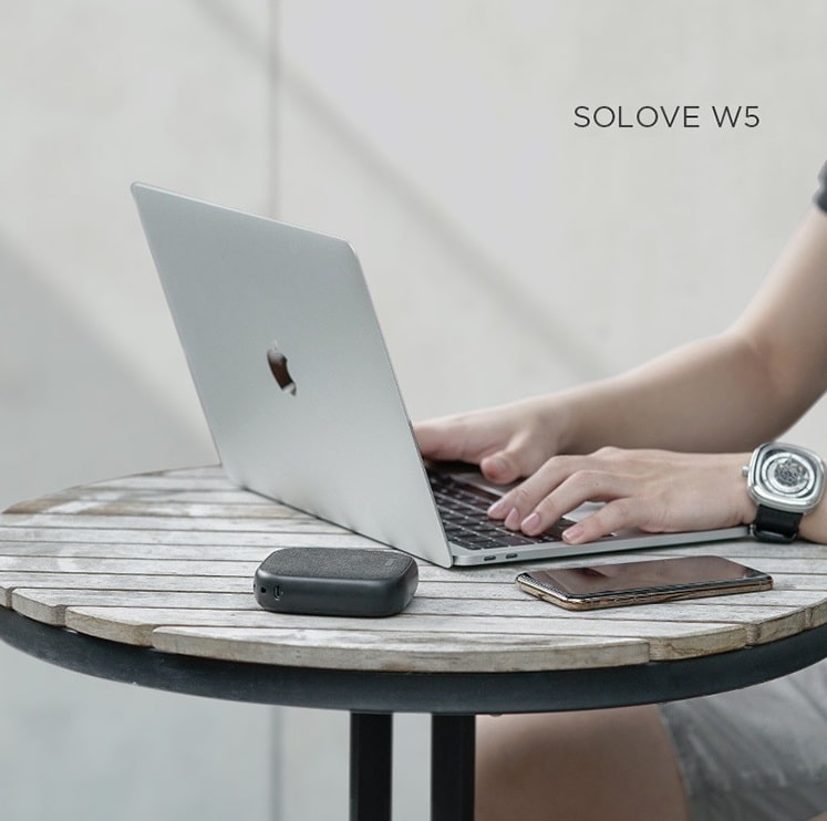 Внешний аккумулятор с беспроводной зарядкой Xiaomi Solove Wireless Charging Treasure W5 10000mAh серый Внешний аккумулятор с беспроводной зарядкой Xiaomi Solove Wireless Charging Treasure W5 10000mAh серый