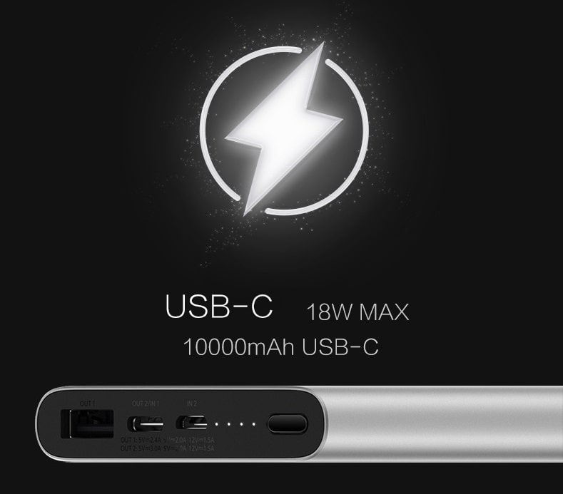 Аккумулятор внешний Xiaomi Mi Power Bank 3 10000 mAh USB-C PD 3.0 Black