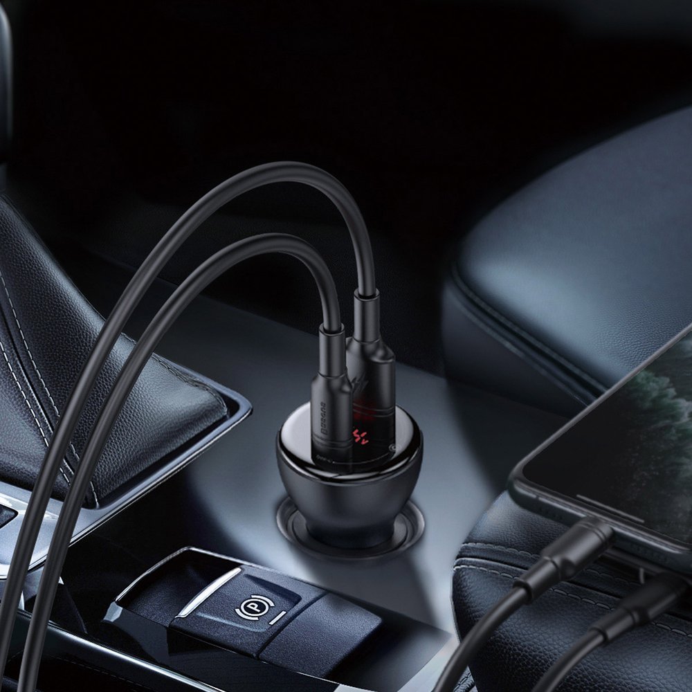 Автомобильное зарядное устройство Baseus Digital Display PPS Dual Quick Charger Car 45W TZCCBX-C0G