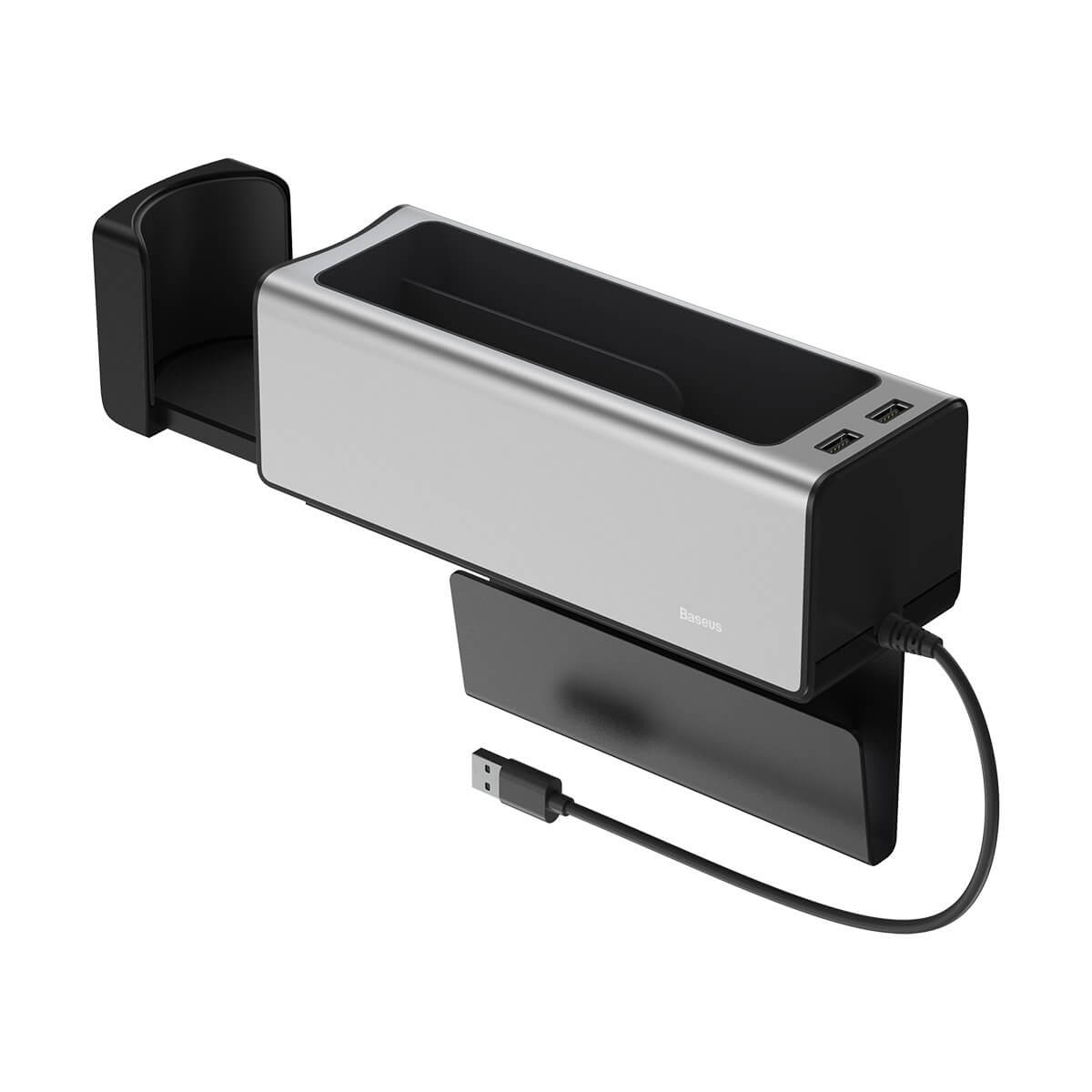 Автомобильный органайзер Baseus Deluxe Metal Armrest Console Organizer CRCWH-A0S - картинка Автомобильный органайзер Baseus Deluxe Metal Armrest Console Organizer CRCWH-A0S - фото