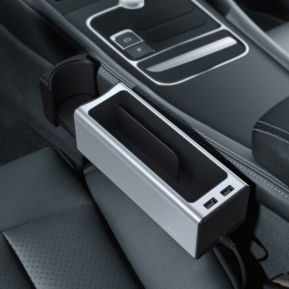 Автомобильный органайзер Baseus Deluxe Metal Armrest Console Organizer CRCWH-A0S - картинка Автомобильный органайзер Baseus Deluxe Metal Armrest Console Organizer CRCWH-A0S - фото
