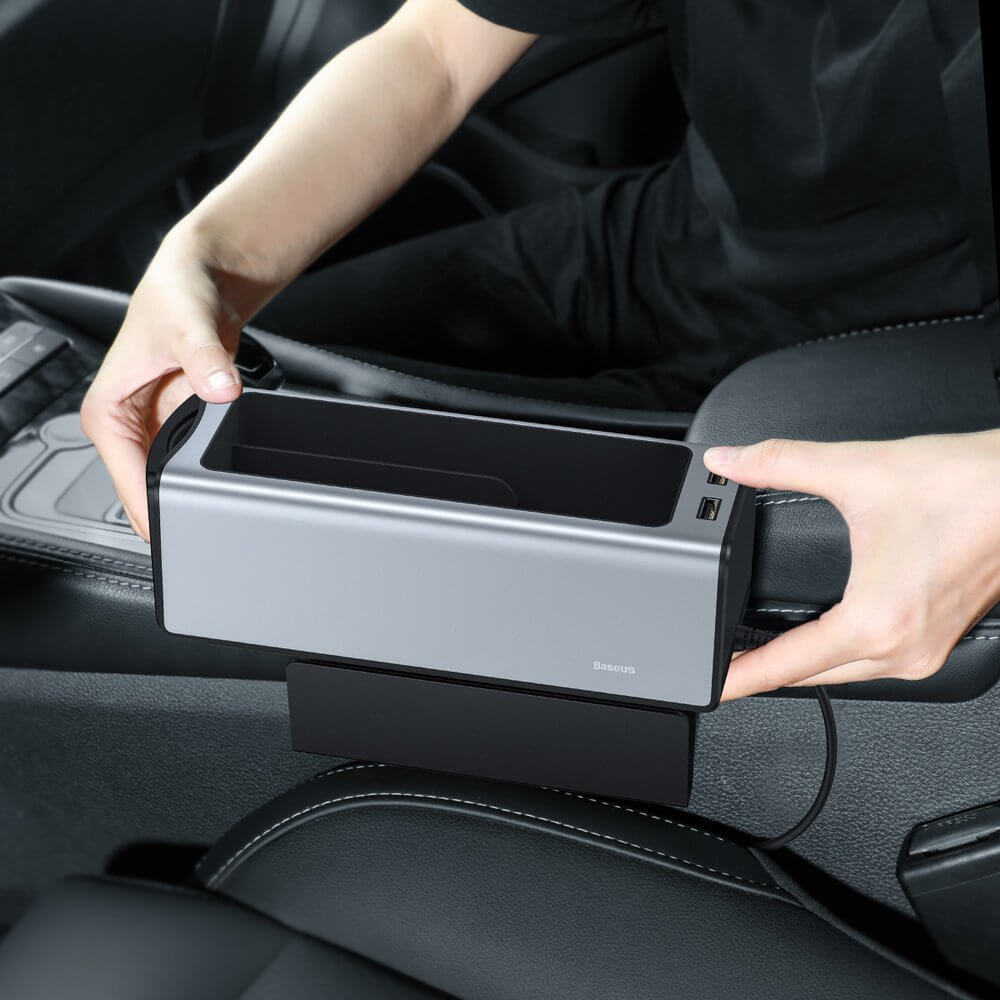 Автомобильный органайзер Baseus Deluxe Metal Armrest Console Organizer CRCWH-A0S - картинка Автомобильный органайзер Baseus Deluxe Metal Armrest Console Organizer CRCWH-A0S - фото