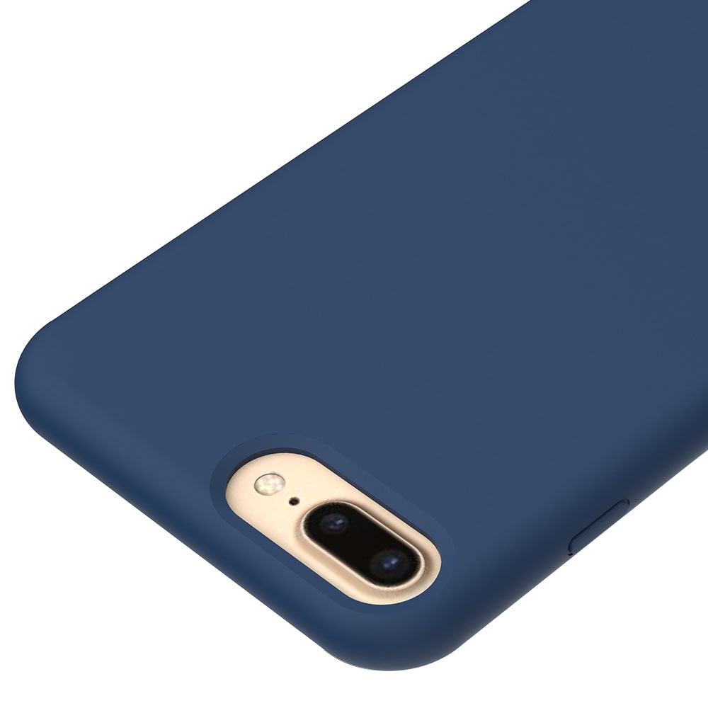 Чехол для Apple iPhone 8 Plus/7 Plus силиконовый (закрытый низ) темно - синий