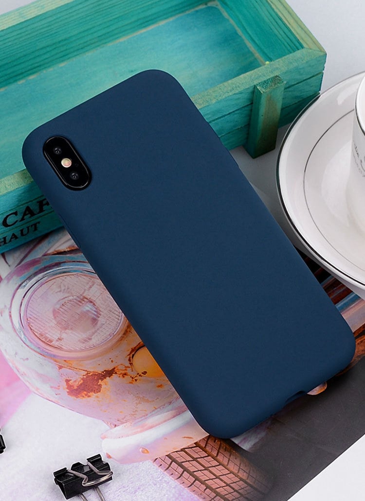 Чехол для Apple iPhone XR силиконовый темно - синий