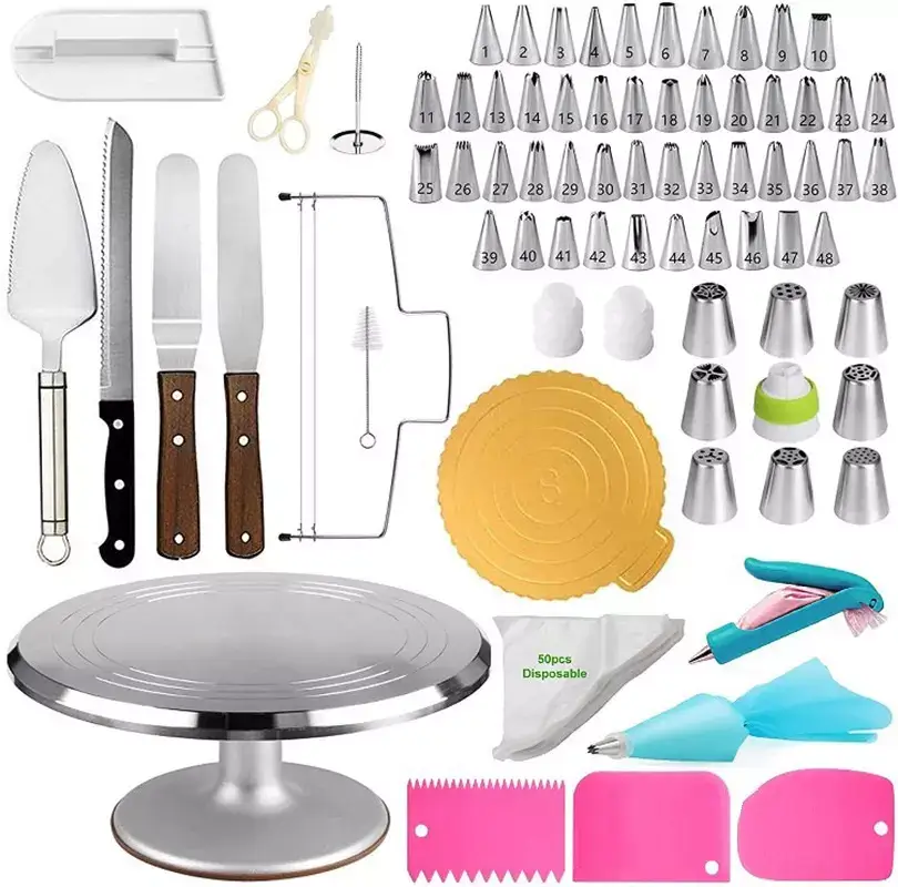 Набор кондитерских инструментов для приготовления и декорирования тортов Amiro Cake Set ACS-125 (125 предметов) - фото