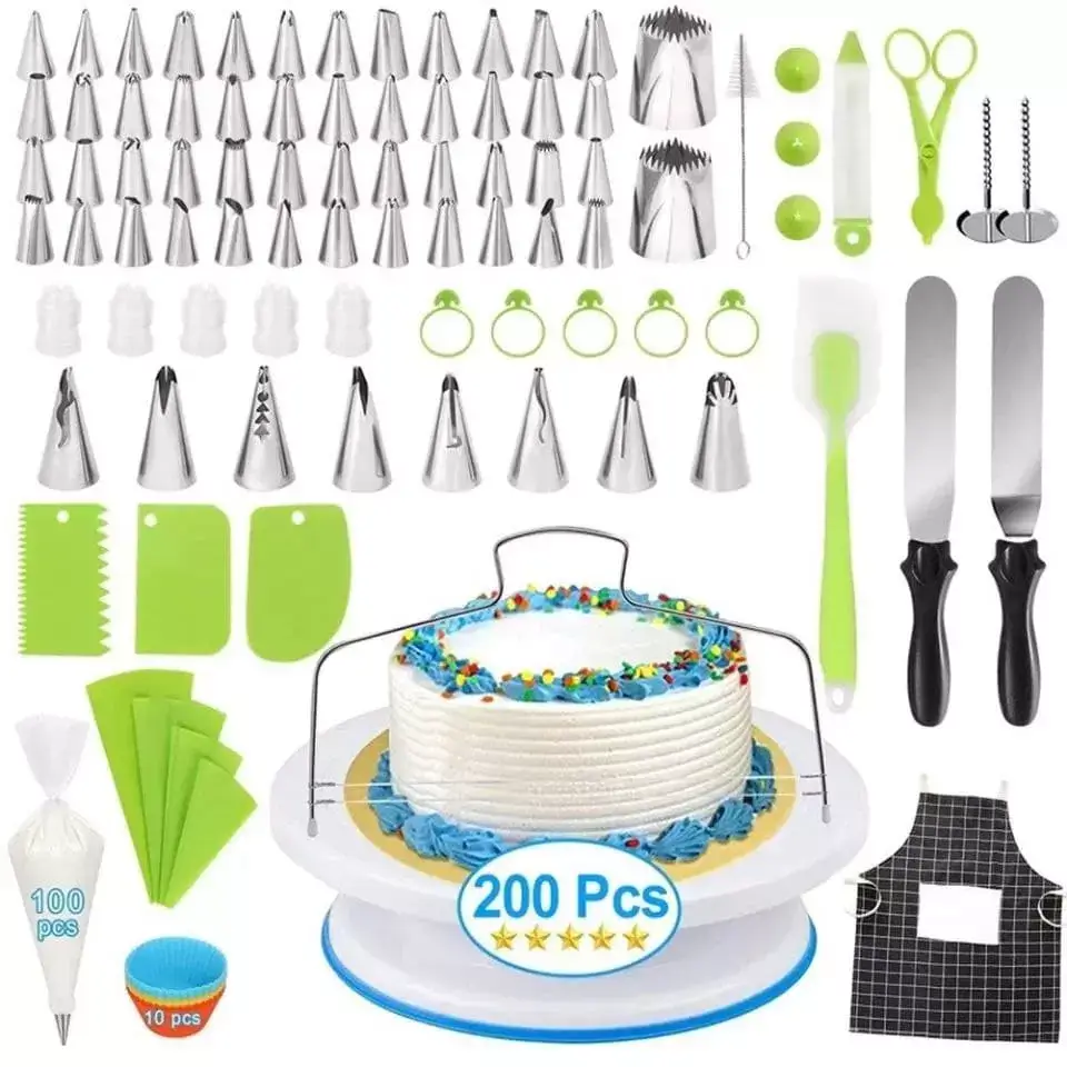 Набор кондитерских инструментов для приготовления и декорирования тортов Amiro Cake Set ACS-200 (200 предметов) - фото