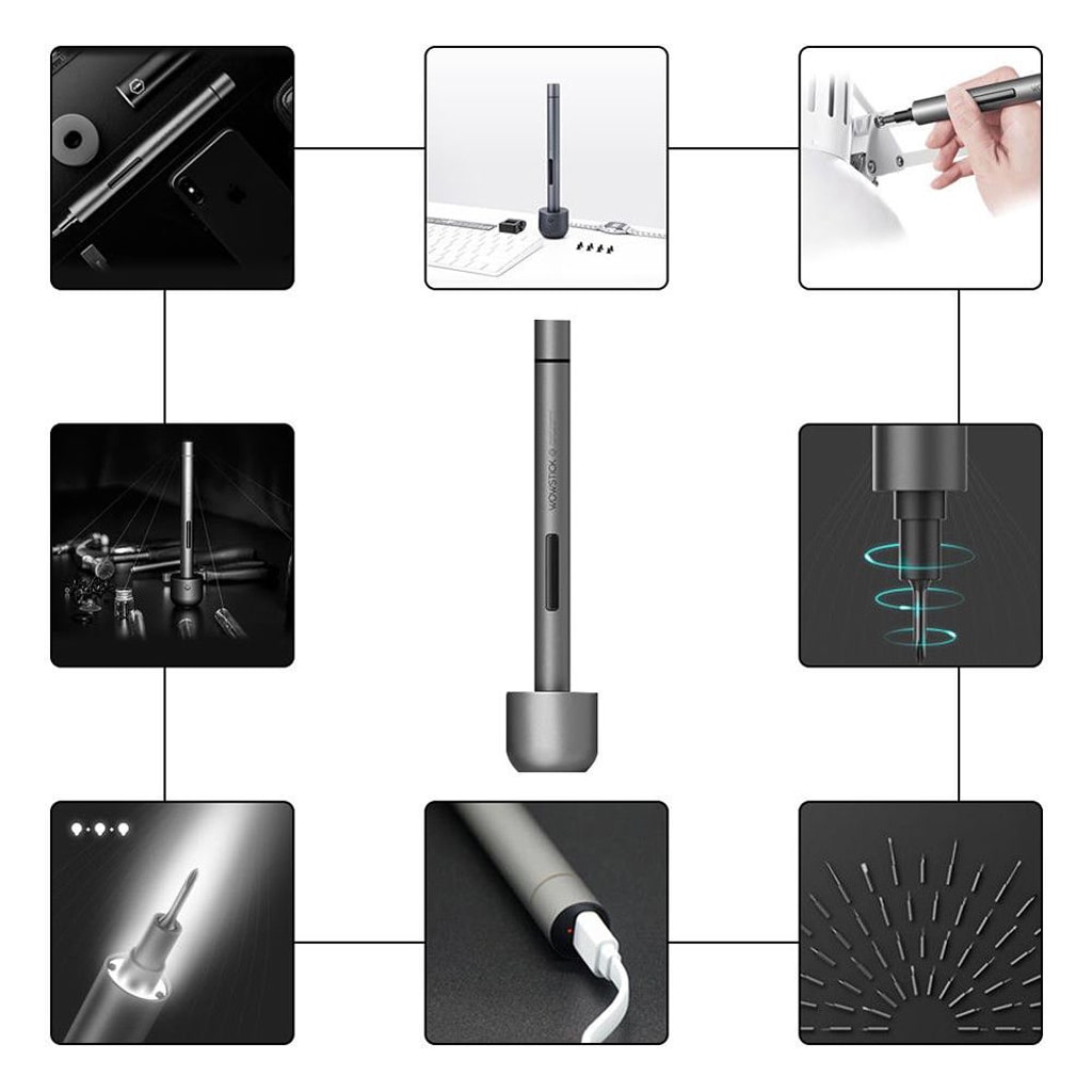 Электрическая отвертка Xiaomi Wowstick 1F+ 69 в 1 серого цвета Электрическая отвертка Xiaomi Wowstick 1F+ 69 в 1 серого цвета
