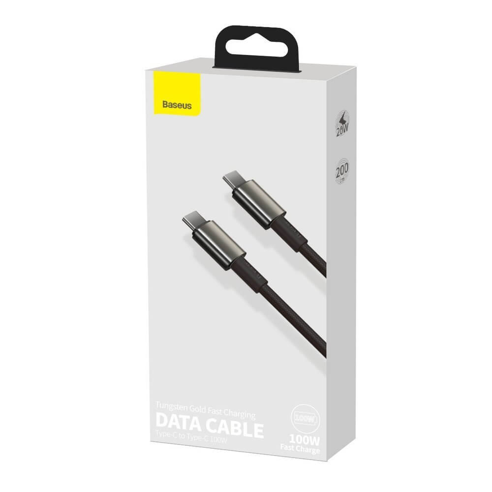 Кабель Baseus Tungsten Gold Fast Charging Data Cable Type-C - Type-C 100W 2 метра CATWJ-A01