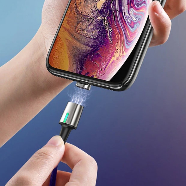 Кабель с магнитным разъемом Type-C Baseus Zinc CATXC-A05 3A 1 метр фиолетовый Кабель с магнитным разъемом Type-C Baseus Zinc CATXC-A05 3A 1 метр фиолетовый