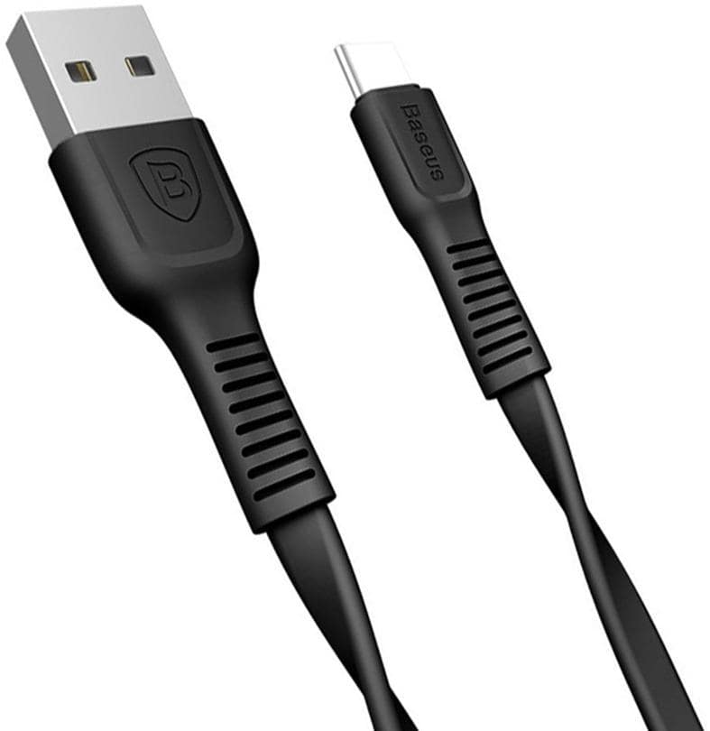 Кабель USB 2.0 Type-C Baseus CATZY-B01 плоский 2А 1 метр черный