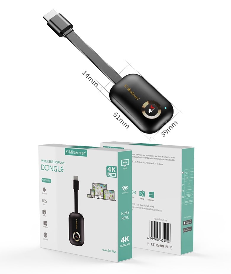 Медиаплеер MiraScreen TV Stick Wireless Dongle G9 Plus