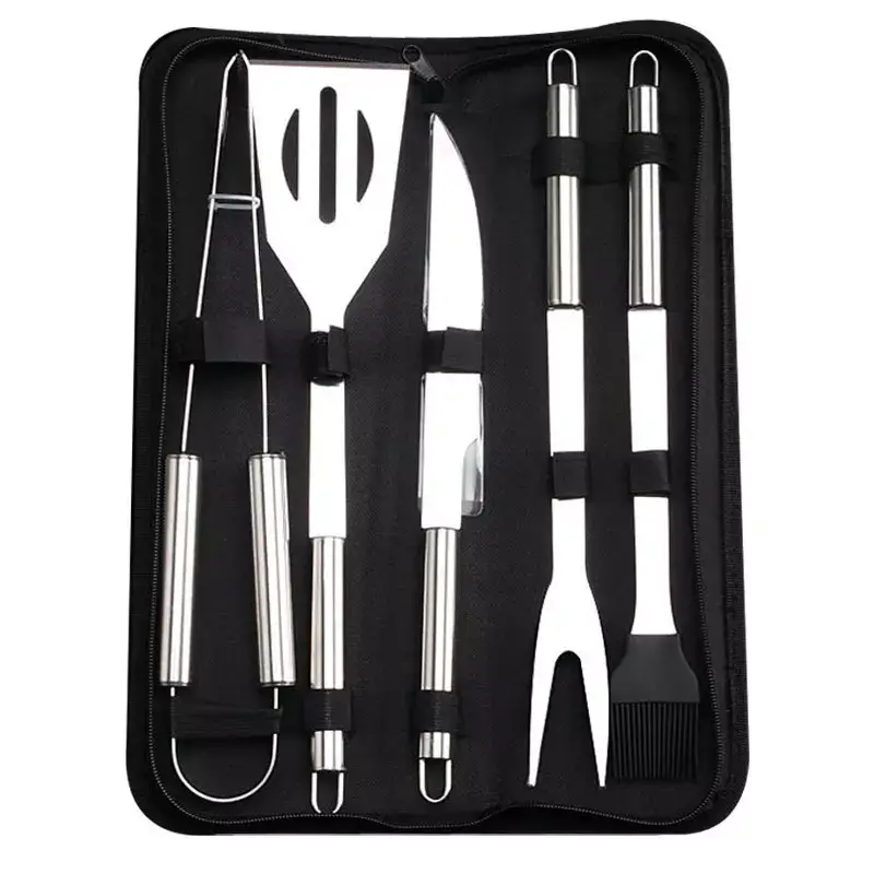 Набор инструментов Amiro Grill Set AGS-105 для барбекю/гриля из нержавеющей стали (5 предметов) - фото