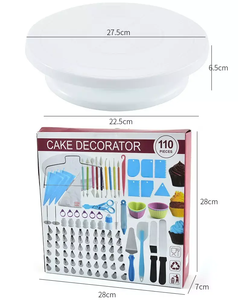 Набор кондитерских инструментов для приготовления и декорирования тортов и кексов Amiro Cake Set ACS-110 (110 предметов) - фото
