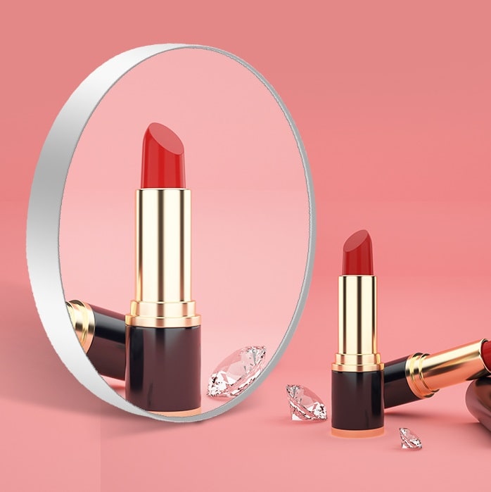 Настольное зеркало для макияжа с подсветкой и увеличением ShineMirror TD-002-01 розового цвета
