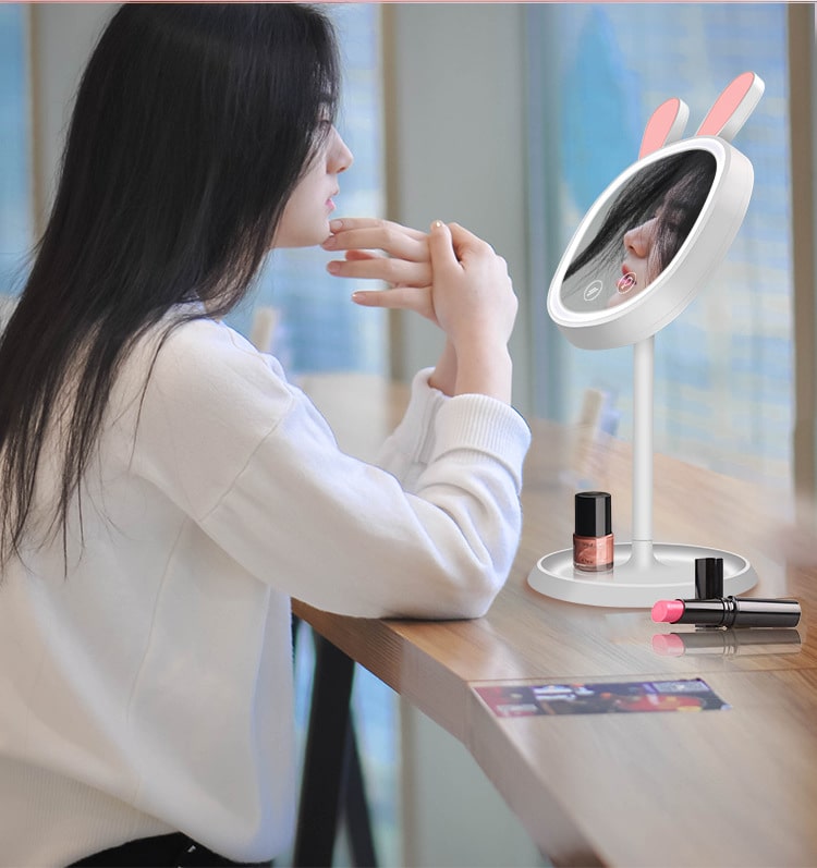 Настольное зеркало для макияжа с подсветкой ShineMirror TD-011 синего цвета