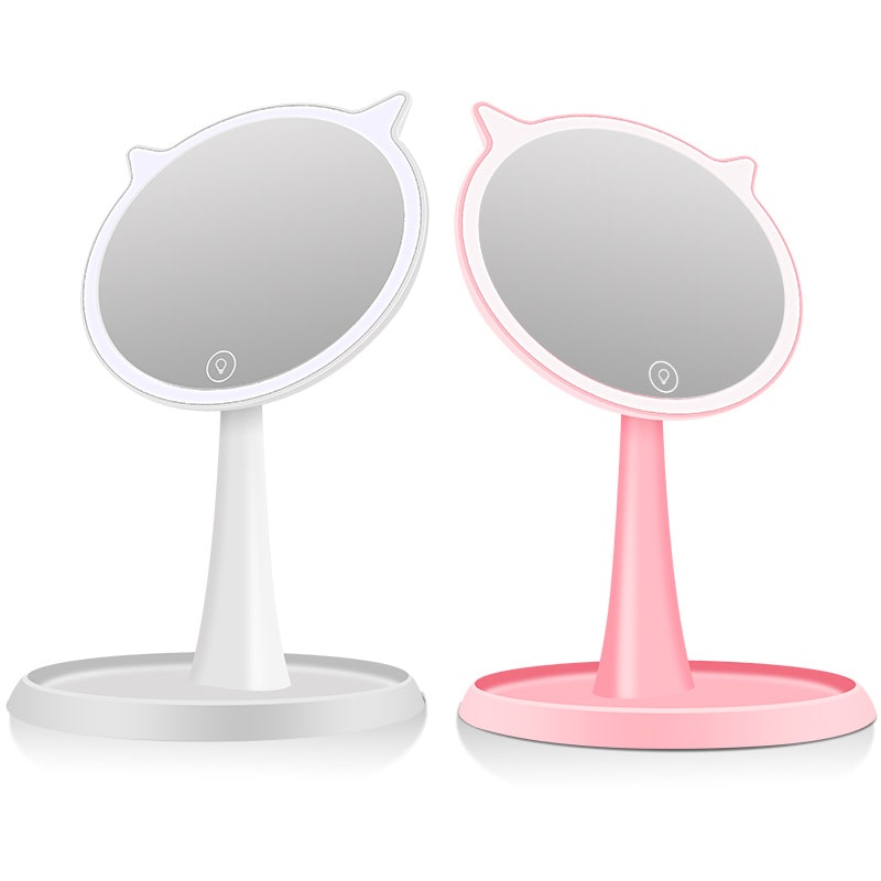 Настольное зеркало для макияжа с подсветкой ShineMirror TD-08 белого цвета
