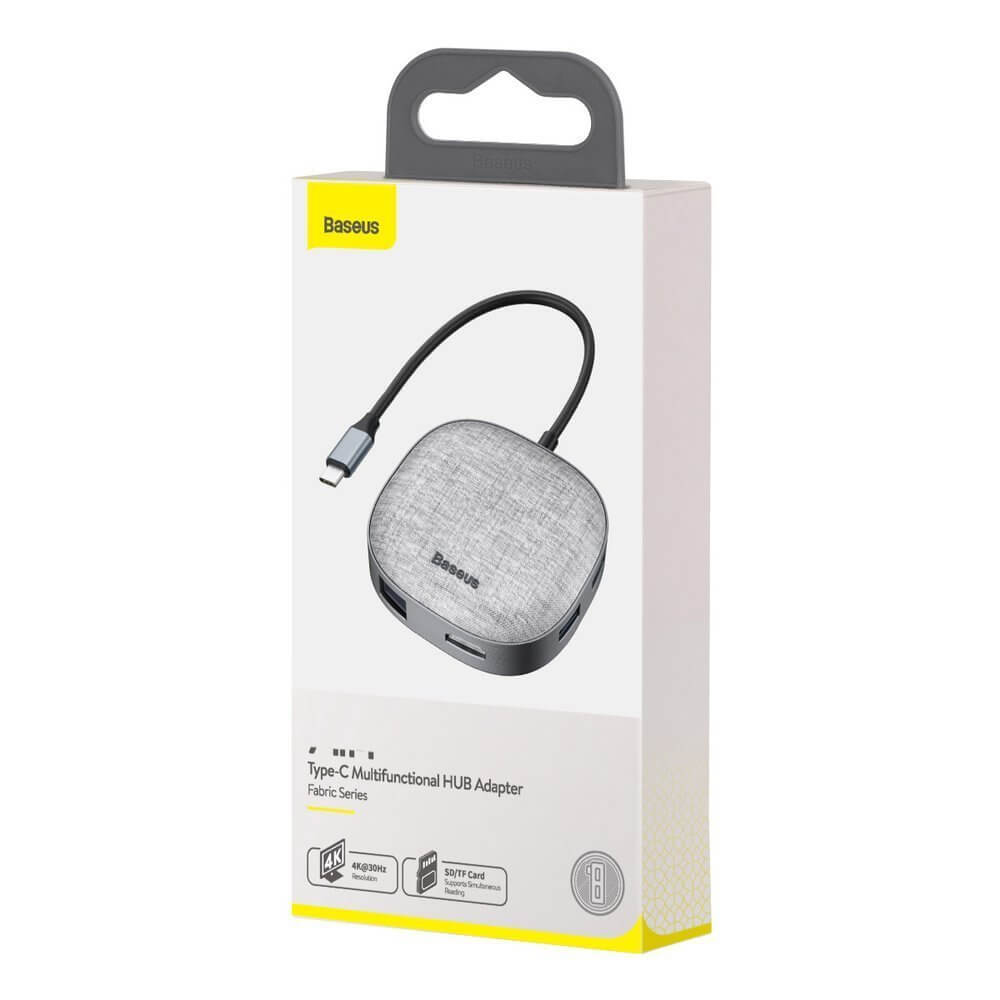 Переходник Baseus 7 в 1 Multifunction HUB Type-C to x2 USB 3.0, HDMI, RJ45, Type-C (CAHUB-DX0G) - картинка Переходник Baseus 7 в 1 Multifunction HUB Type-C to x2 USB 3.0, HDMI, RJ45, Type-C (CAHUB-DX0G) - фото
