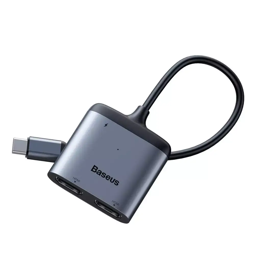 Переходник Baseus Enjoy HUB USB Type-C - HDMI 2x PD HD - USB Type-C (CAHUB-I0G) - фото