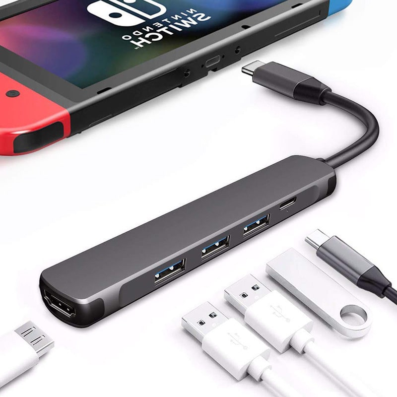 Переходник Type-C - 3 х USB 3.0, HDMI 4K, PD Переходник Type-C - 3 х USB 3.0, HDMI 4K, PD