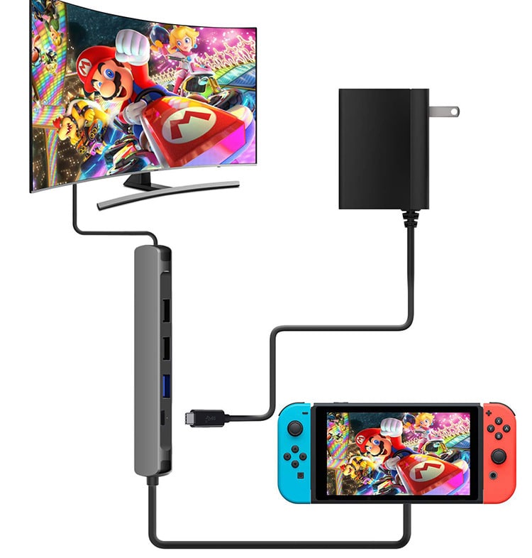 Переходник Type-C - 3 х USB 3.0, HDMI 4K, PD Переходник Type-C - 3 х USB 3.0, HDMI 4K, PD