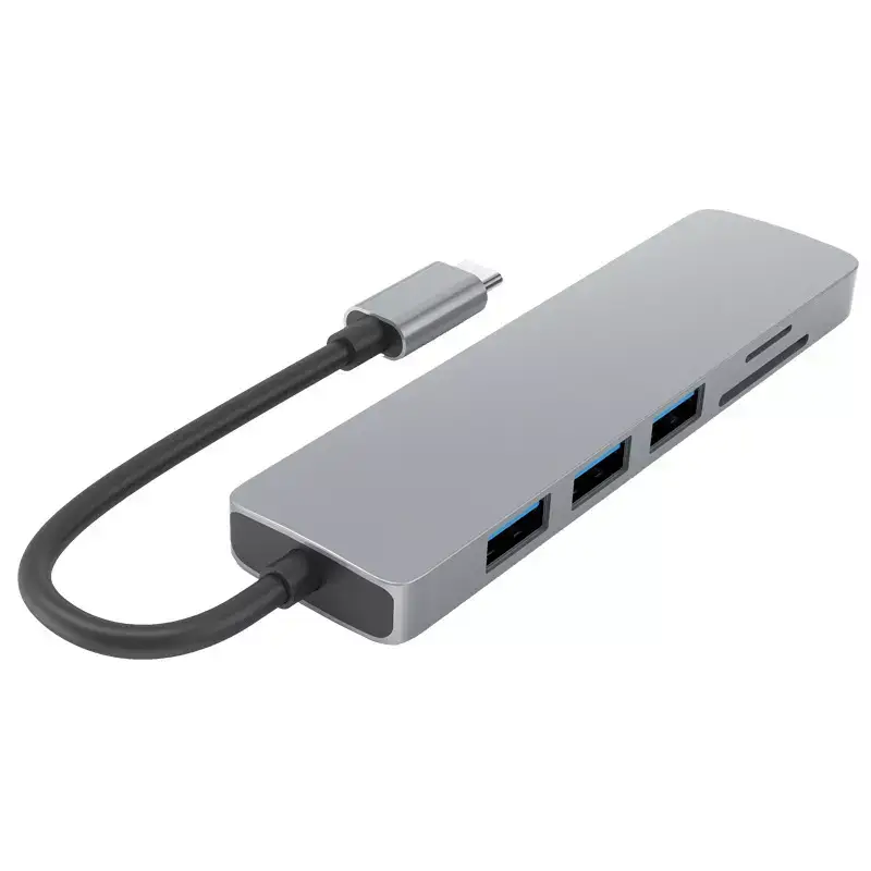 Переходник Type-C - 3 x USB 3.0 / картридер TF/SD / HDMI - фото