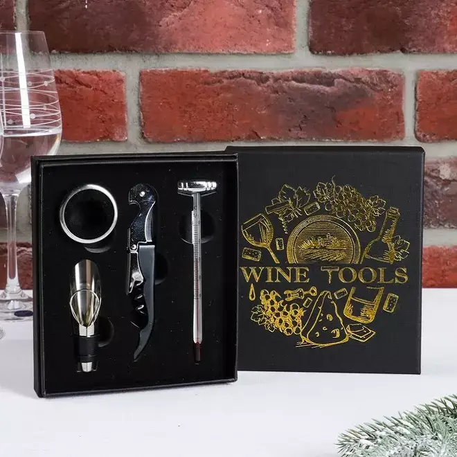 Подарочный набор аксессуаров для вина из 4 предметов KS-41 - фото