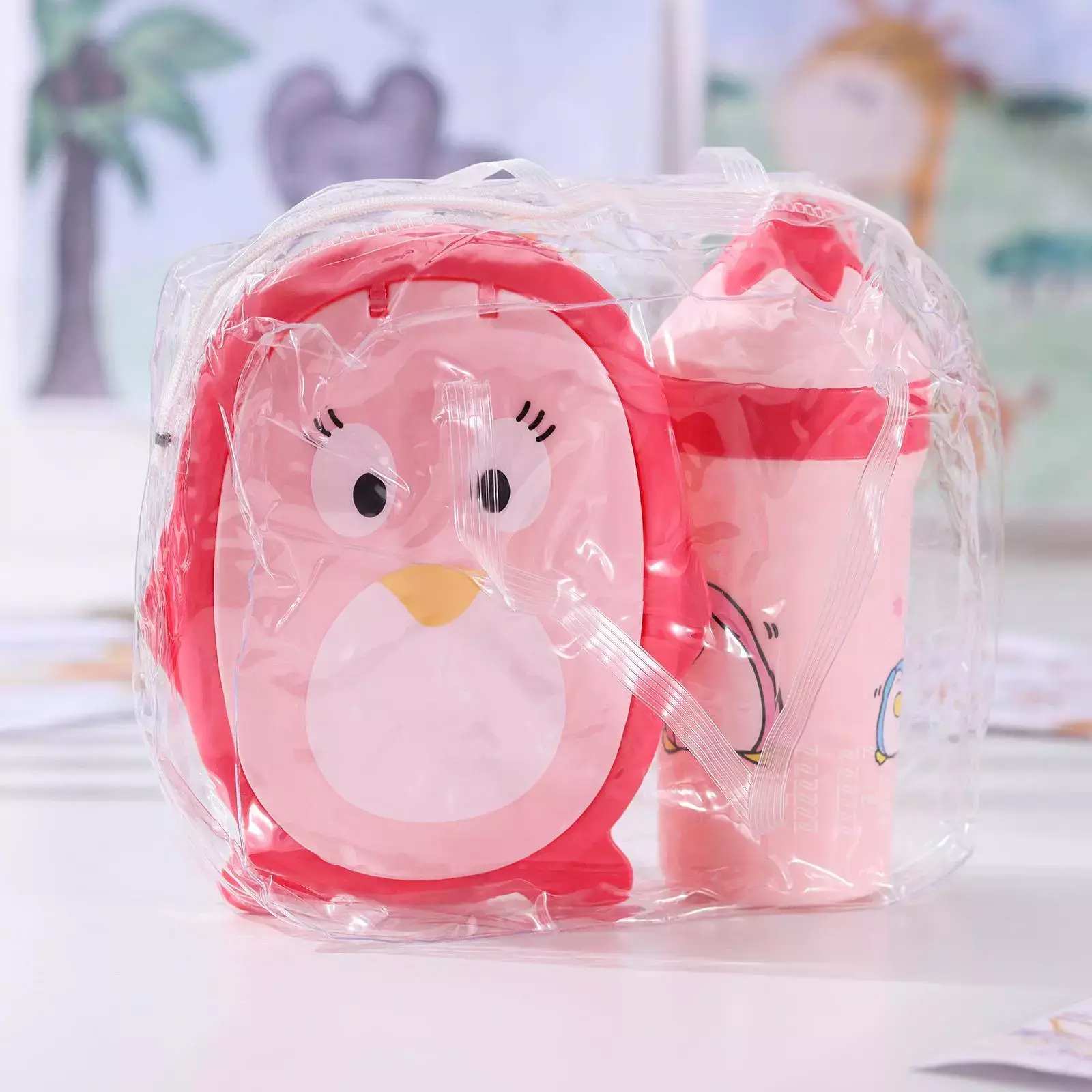 Подарочный набор Amiro Giftbox ланч-бокс, бутыль AG-501 розовый - фото