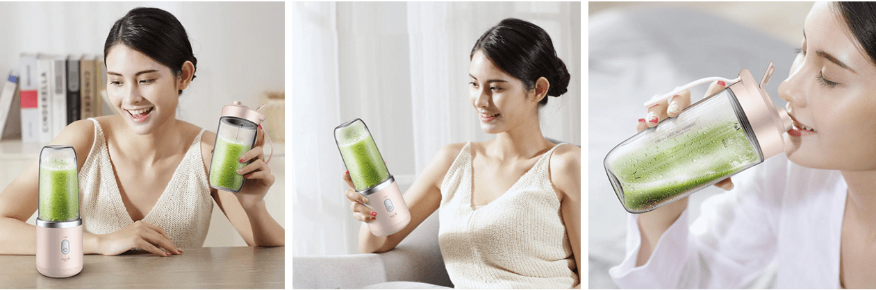 Портативный блендер Xiaomi Deerma Fruit Cup (DEM-NU05) розовый