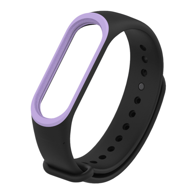 Ремешок силиконовый для Mi Band 4 черно-фиолетовый