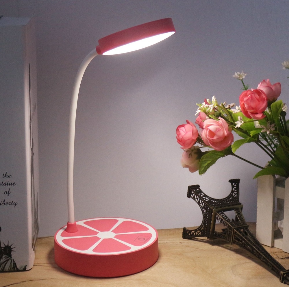 Сенсорная светодиодная настольная лампа UP132 Lime розовая