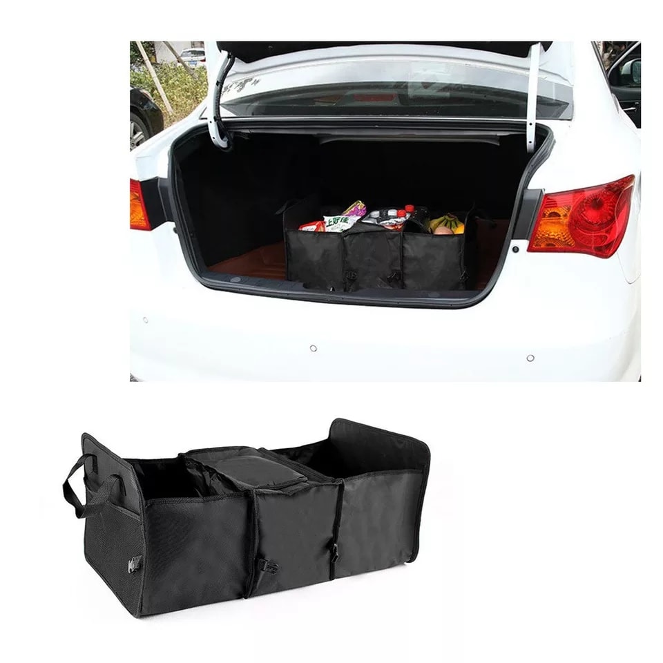 Складной органайзер в багажник автомобиля с секциями H15 черный
