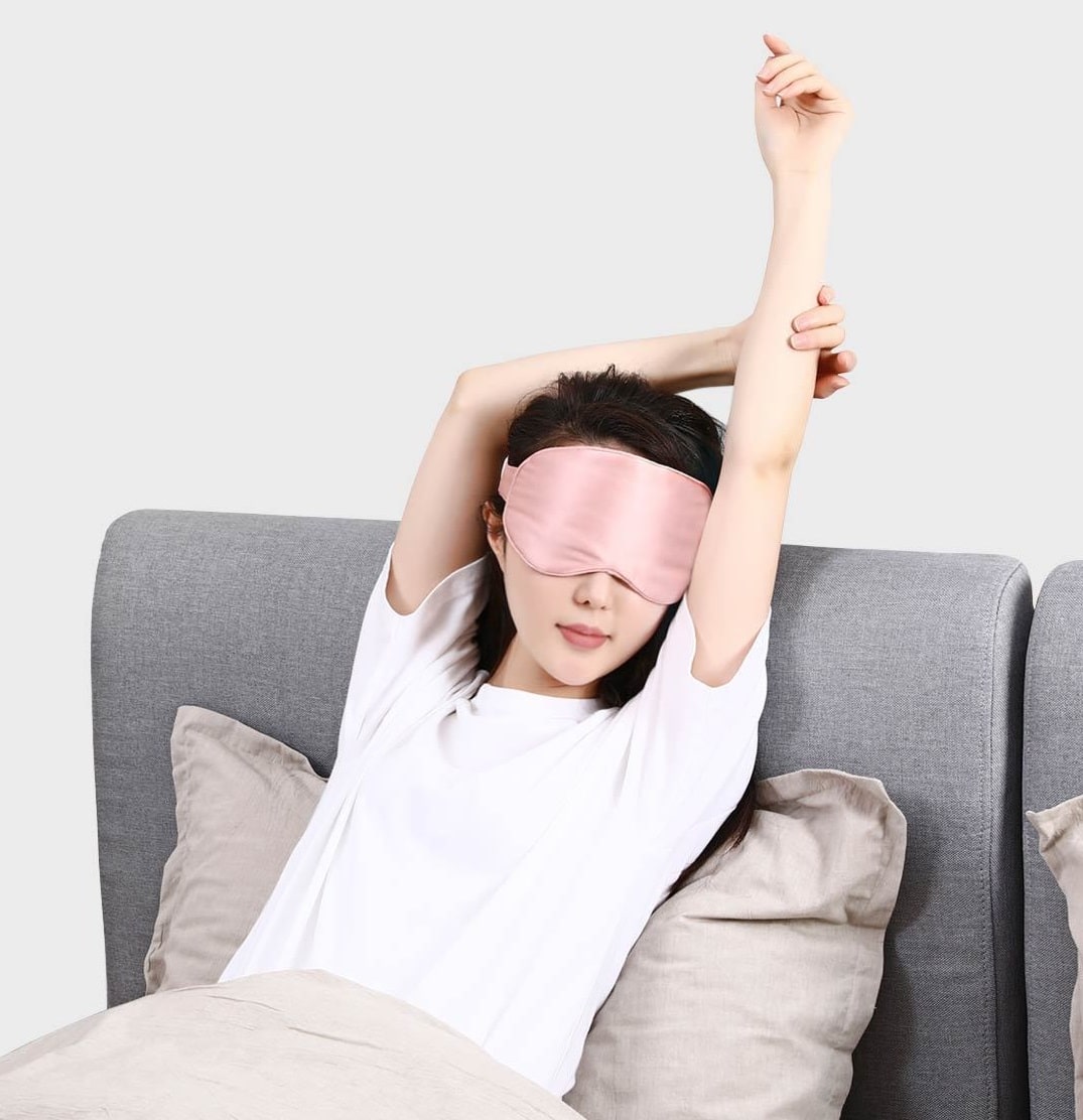 Согревающая маска для глаз Xiaomi PMA-E10 Graphene Heat Silk Blindfold розовая