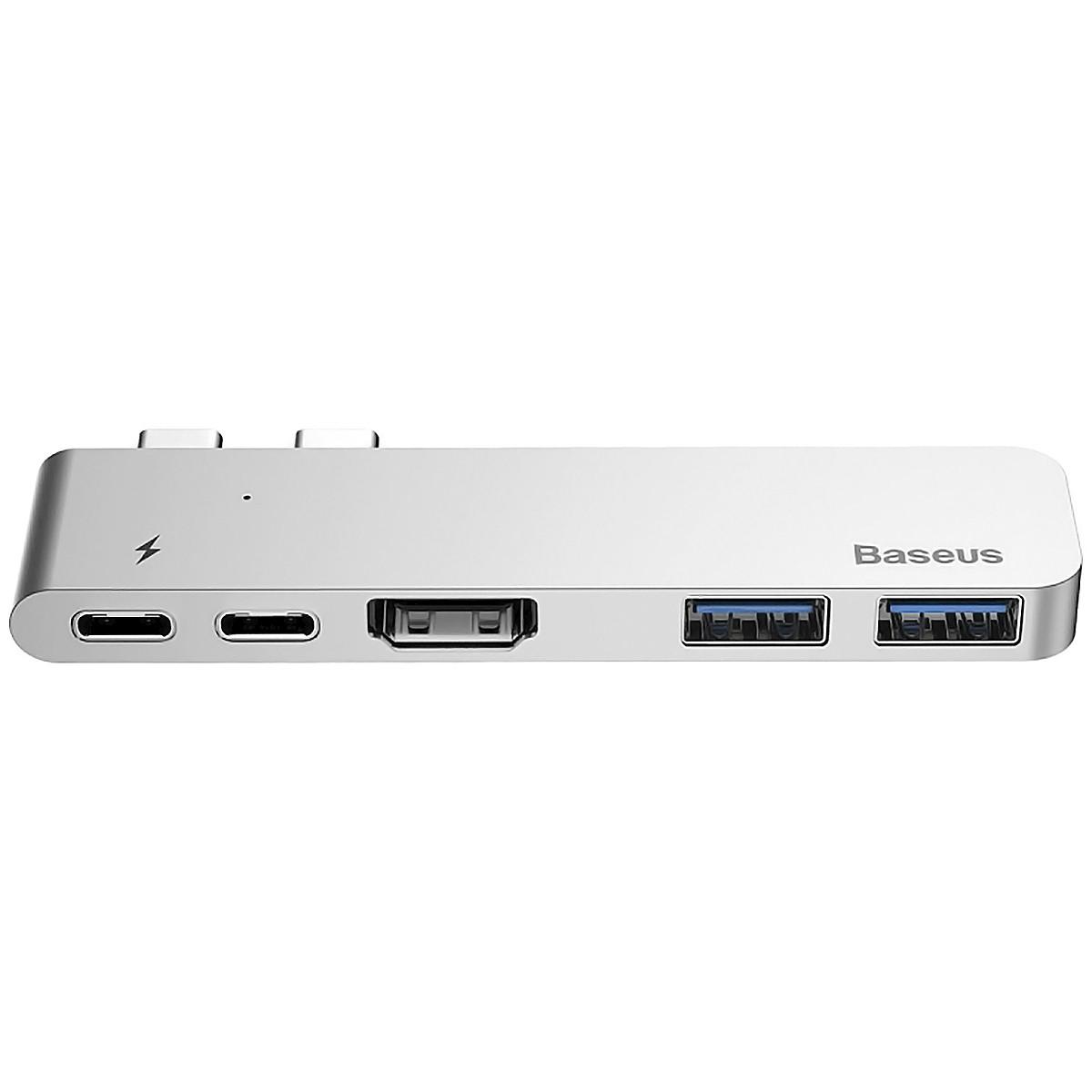 USB-концентратор Baseus Thunderbolt C+ Dual Type-C to USB3.0/HDMI/Type-C (CAHUB-B0G) для MacBook Pro 2016/2017
