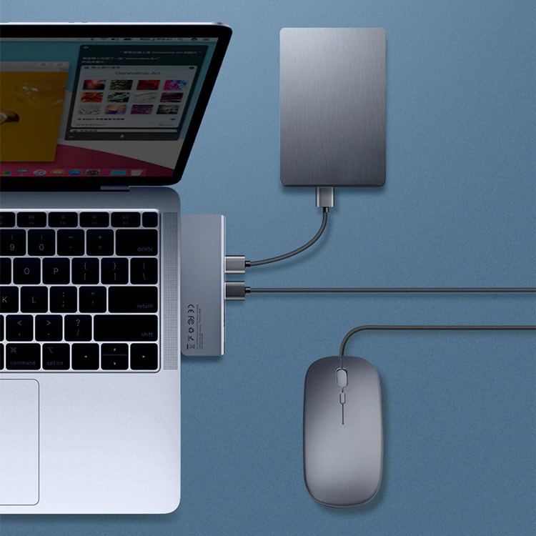 USB-хаб Baseus Type-C to USB 3.0 x 2/SD/TF/Type-C PD для MacBook Pro (CAHUB-K0G)
