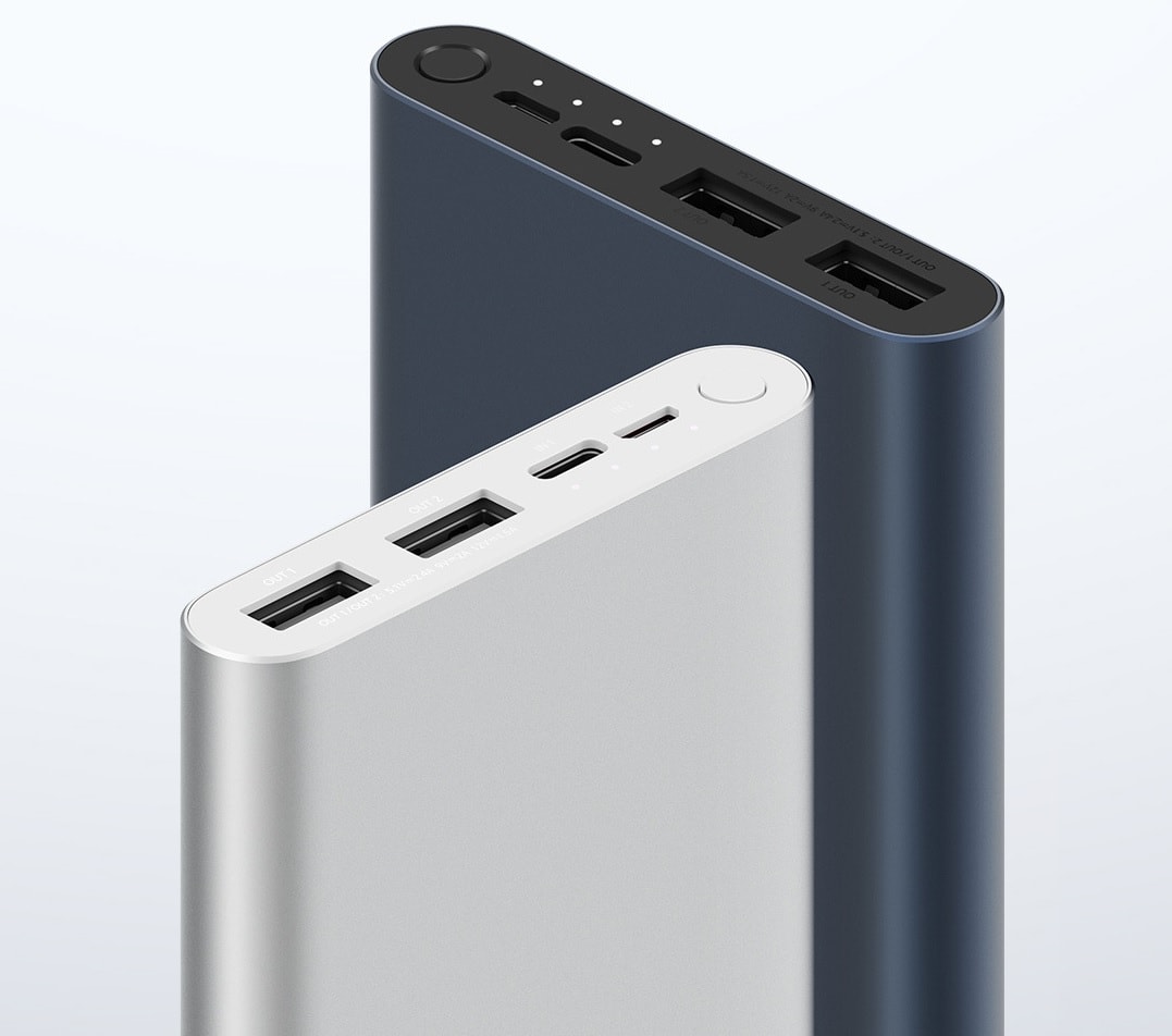 Внешний аккумулятор Xiaomi Mi Power Bank 3 (PLM13ZM) 10000 mAh темно-синий Внешний аккумулятор Xiaomi Mi Power Bank 3 (PLM13ZM) 10000 mAh темно-синий