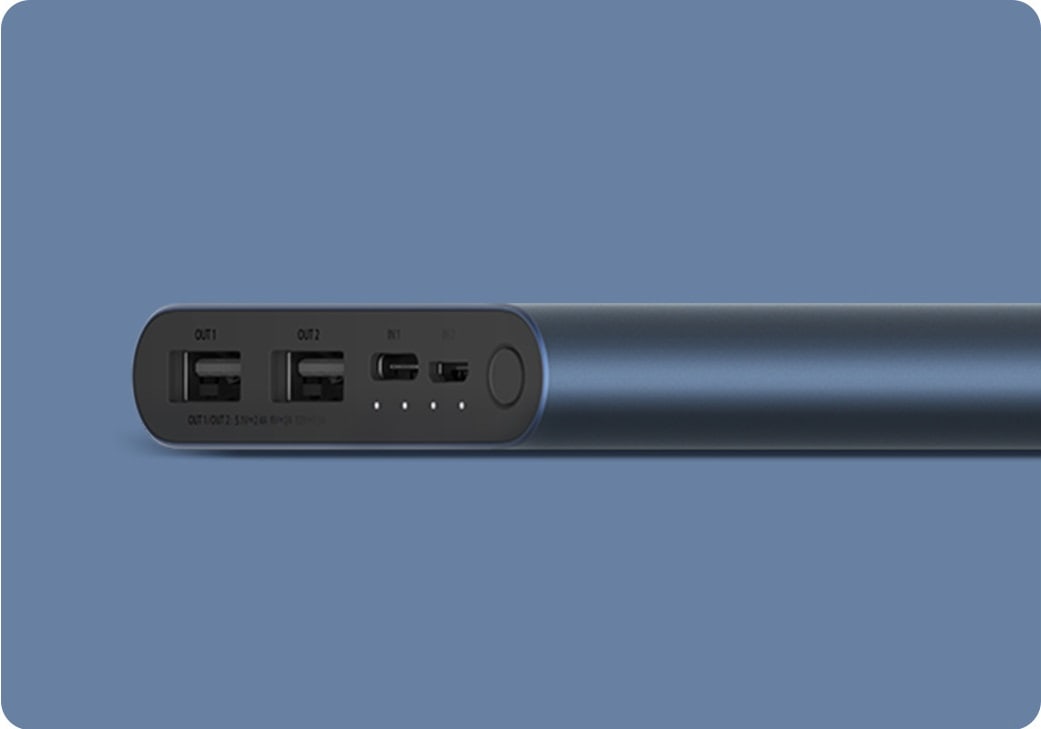 Внешний аккумулятор Xiaomi Mi Power Bank 3 (PLM13ZM) 10000 mAh темно-синий Внешний аккумулятор Xiaomi Mi Power Bank 3 (PLM13ZM) 10000 mAh темно-синий