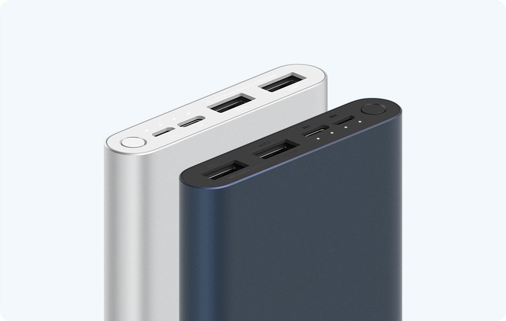 Внешний аккумулятор Xiaomi Mi Power Bank 3 (PLM13ZM) 10000 mAh темно-синий Внешний аккумулятор Xiaomi Mi Power Bank 3 (PLM13ZM) 10000 mAh темно-синий