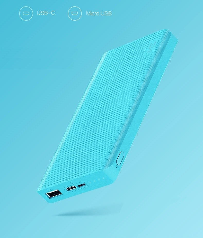 Внешний аккумулятор Xiaomi ZMI QB810 10000mAh Type-C голубой