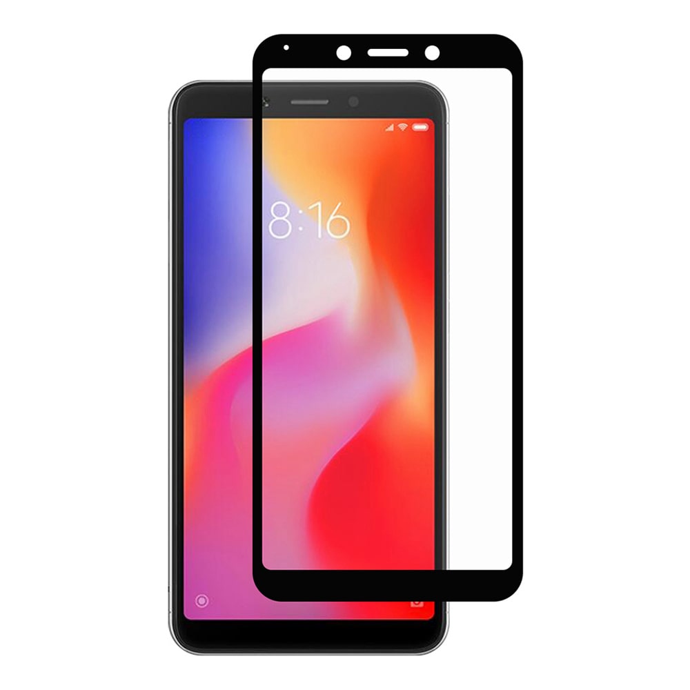 Защитное стекло на весь экран для Xiaomi Redmi 6 полная клеевая основа черное Защитное стекло на весь экран для Xiaomi Redmi 6 полная клеевая основа черное